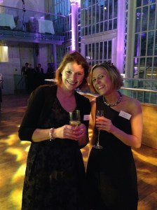 With my wonderful editor Fliss....and a glass of champagne!
