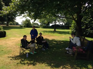 Picnic lunch under the tree at Petworth.