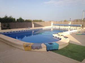 The pool in all it's glory, heated only by the sun. It was about 29 degrees most days, perfect.