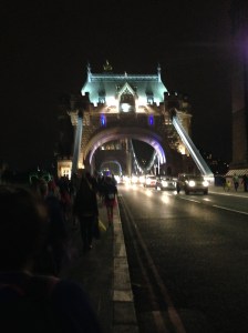 Tower Bridge at night. Fortunately it was down, so we didn't have to jump.