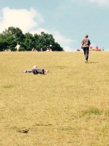 The walk back up the hill was too much for Robert, but with coaxing from George he managed it.