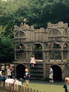 Where's George? Top left. He climbed up the outside of the castle to get to that point.