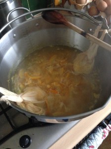 Cooking the rind before adding the sugar.