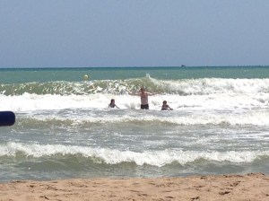 Perfect waves for boogie boarding.