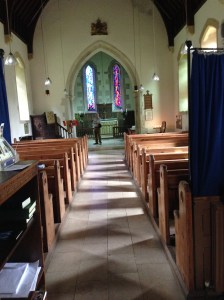 Inside Hinton Ampner church.